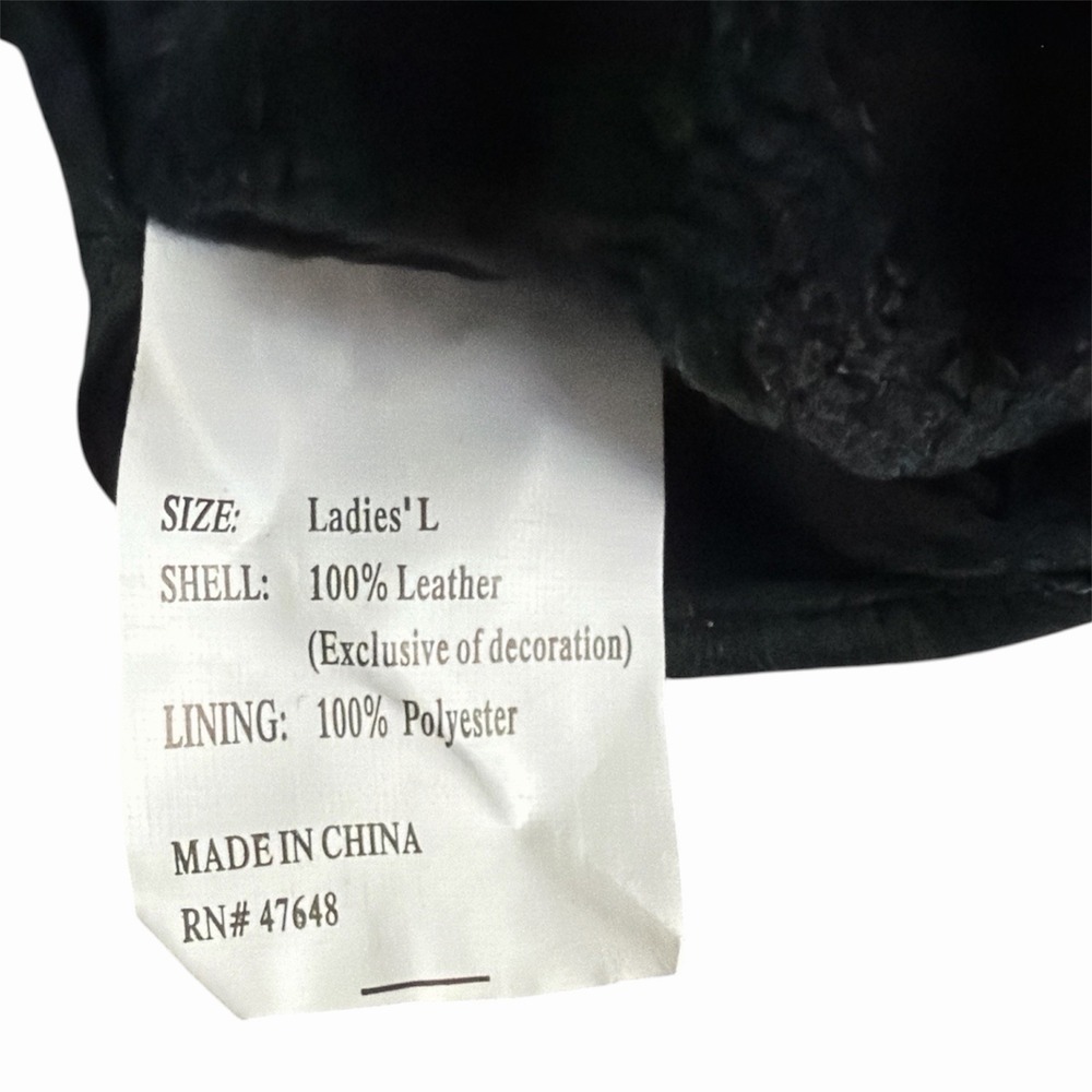 NIB Rugged Wear Black Leather Women's Winter Dress Gloves Soft Lined Size L - Picture 3 of 6